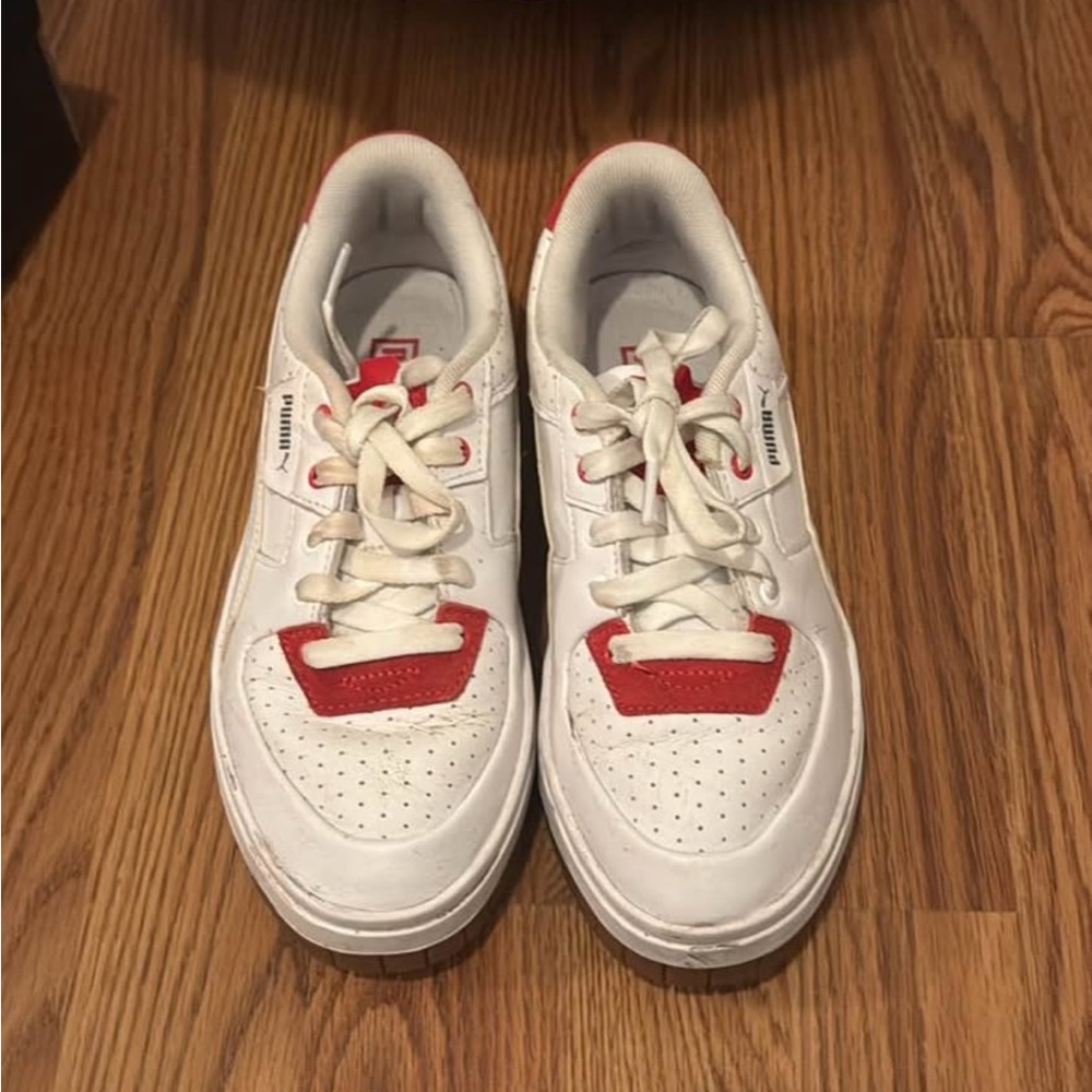 Puma Women’s White and Red Sneakers